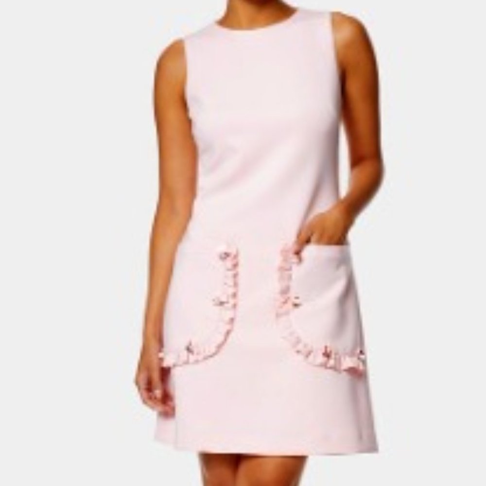 BETSEY JOHNSON Petite Embellished-Pocket A-line Dress